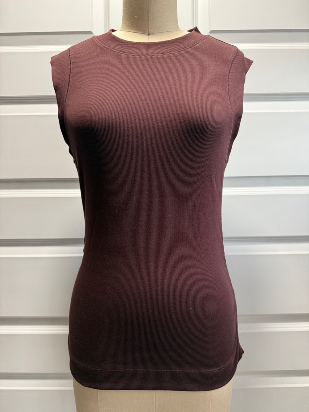 Reiss Sleeveless Ribbed Tank Top - Plum